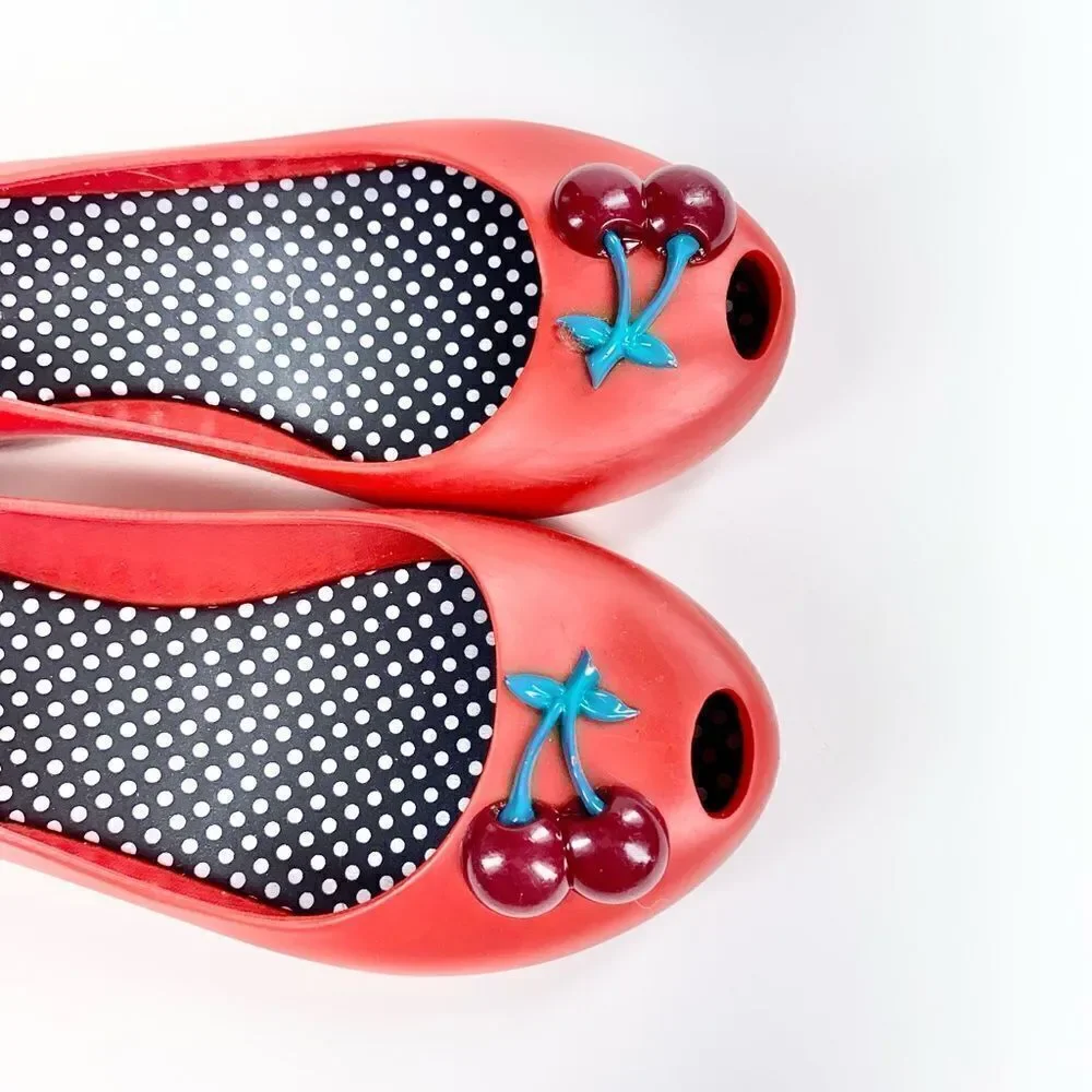 Melissa red cherry ballet flats 1